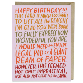Ream of Paper Birthday Card by Em & Friends, 9781642449723