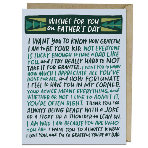 Wishes For You Father's Day Card by Em & Friends, 9781642449730