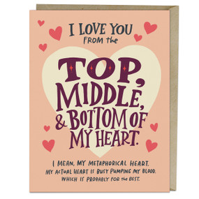 Love You Top Middle Bottom Card by Em & Friends, 9781642462470