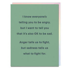 What to Fight For It's Okay to Be Sad Empathy Card by Em & Friends, 9781642463057