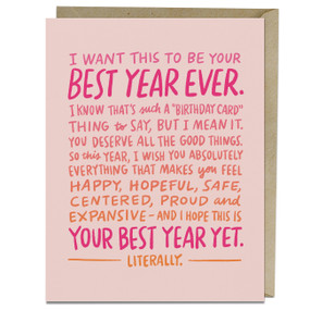 Best Year Ever Birthday Card by Em & Friends, 9781642463934