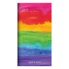 2023-2024 Artistic Rainbow 2-Year Small Monthly Pocket Planner by TF Publishing, 9781639243167