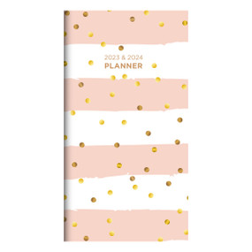 2023-2024 Gold Blush 2-Year Small Monthly Pocket Planner by TF Publishing, 9781639243211