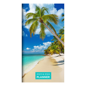 2023-2024 Tropical Beaches 2-Year Small Monthly Pocket Planner by TF Publishing, 9781639243389