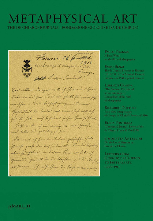 Metaphysical Art (The de Chirico Journal N° 21/22) by Fondazione Giorgio and Isa de Chirico, 9788893970617