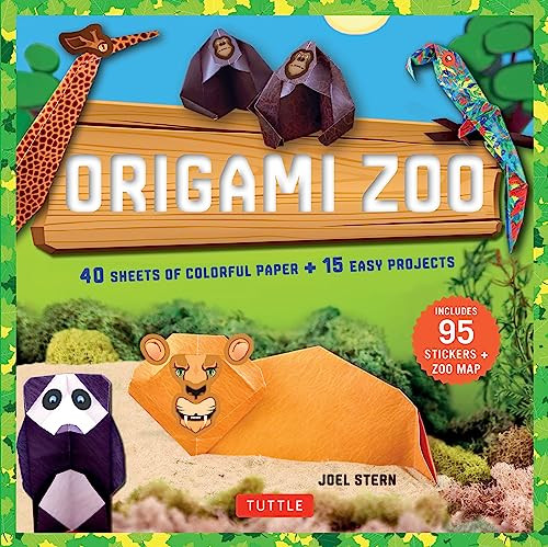 Origami Zoo Kit (Make a Complete Zoo of Origami Animals!: Kit with Origami Book, 15 Projects, 40 Origami Papers, 95 Stickers & Fold-Out Zoo Map) by Joel Stern, 9780804846219