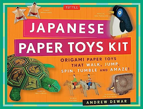 Japanese Paper Toys Kit (Origami Paper Toys that Walk, Jump, Spin, Tumble and Amaze!) by Andrew Dewar, Kostya Vints, 9780804846325