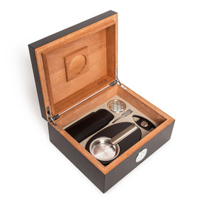 Matte Black Cigar Humidor Gift Set (Black), BROUK2605