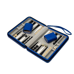 Travel Backgammon Set (Blue Ostrich), BROUK2780