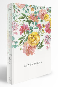 Biblia Reina Valera 1960 tamaño manual, tapa dura, flores rosadas / Spanish Bible RVR 1960 Handy Size, LP, HC, pink flowers by Reina Valera Revisada 1960, 9781644737149