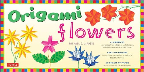 Origami Flowers Kit (Fold Lovely Daises, Lilies, Lotus Flowers and More!: Kit with 2 Origami Books, 41 Projects and 98 Origami Papers) by Michael G. LaFosse, 9780804835350
