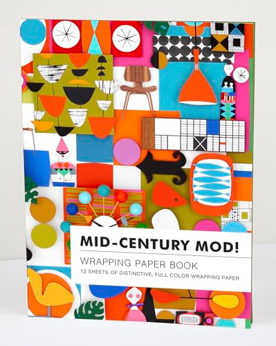 teNeues - Wrapping Paper Book: Mid-Century Mod!, Flat Packed Wrapping Paper, 12 Full Color Sheets, 6 Designs by teNeues, 9781623259143