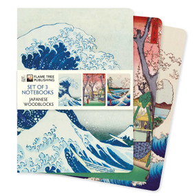 Japanese Woodblocks Set of 3 Standard Notebooks by Flame Tree Studio, 9781804175552
