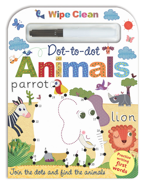 Wipe Clean Dot-to-dot Animals by Nat Lambert, Steph Hinton, 9781787000018