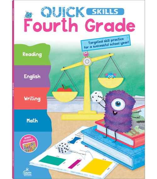 Quick Skills Fourth Grade Workbook by Carson Dellosa Education, 9781483868264