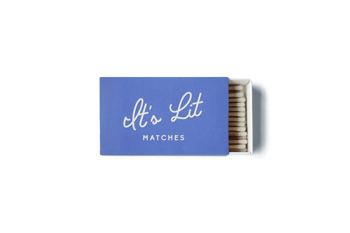 "IT'S LIT" SAFETY MATCHES IN PERIWINKLE BOX (50 COUNT), 647658018591