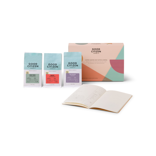 Coffee Sample + Tasting Notes Journal Gift Set - 3 3 oz Bags & Journal, 810088090318
