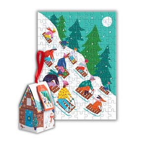 Winter Sledding 130 Piece Puzzle Ornament by Galison, Louise Cunningham, 9780735380233