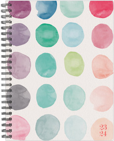Organic Watercolor Dot Academic 2023-24 8.5" x 11" Softcover Weekly Planner by Willow Creek Press, 9781549237133