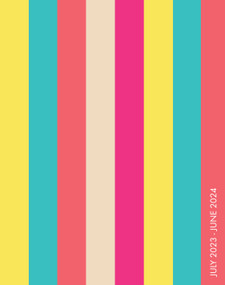 Cabana Stripe 2023-24 7.5" x 9.5" Academic Booklet Monthly Planner by Willow Creek Press, 9781549237577