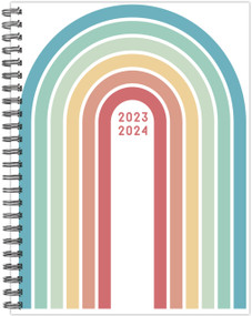 Retro Rainbow Academic 2023-24 6.5" x 8.5" Softcover Weekly Planner by Willow Creek Press, 9781549238222
