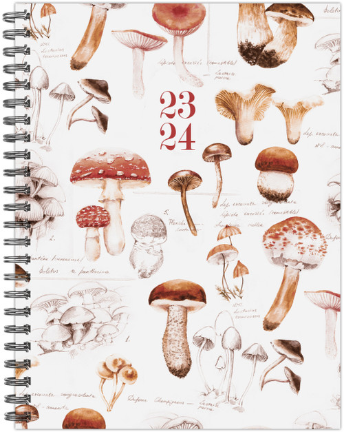 Mushroom Study Academic 2023-24 6.5" x 8.5" Softcover Weekly Planner by Willow Creek Press, 9781549238086