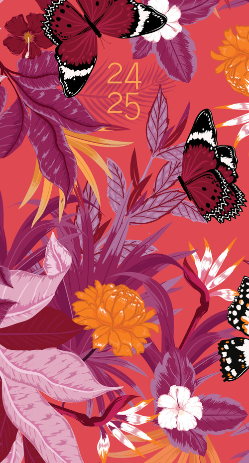 Tropical Summer 2024 3.5" x 6.5" 2-Year Pocket Planner by Willow Creek Press, 9781549239335