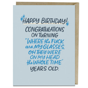 Where Are My Glasses Years Old Birthday Card by Em & Friends, 9781642464276