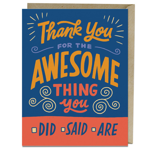 Awesome Thank You Card by Em & Friends, 9781642464382