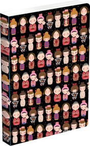 Cute Kokeshi Dolls Lined Paperback Journal (Blank Notebook with Pocket) by Tuttle Studio, 9780804855655