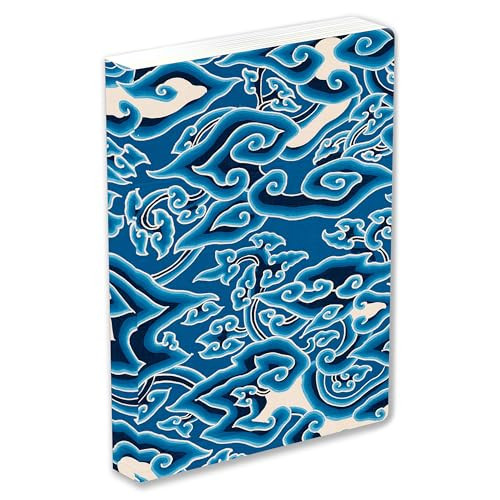 Batik 'Blue Clouds' Lined Hardcover Journal (Blank Notebook with Ribbon Bookmark) by Tuttle Studio, 9780804855679