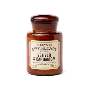 APOTHECARY 8 OZ AMBER GLASS - VETIVER & CARDAMOM, APG801
