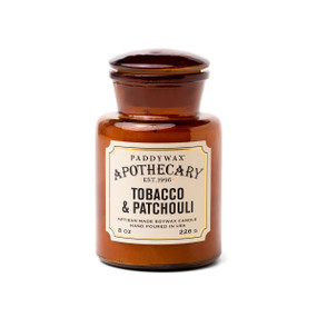 APOTHECARY 8 OZ AMBER GLASS - TOBACCO & PATCHOULI, APG806