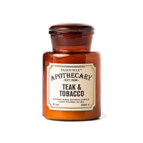 APOTHECARY 8 OZ AMBER GLASS - TEAK & TOBACCO, APG817