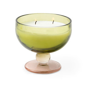 AURA 6 OZ GREEN & BLUSH TINTED GLASS GOBLET - MISTED LIME, TG0601