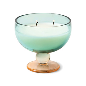 AURA 6 OZ TEAL & ORANGE TINTED GLASS GOBLET - TOBACCO PATCHOULI, TG0603