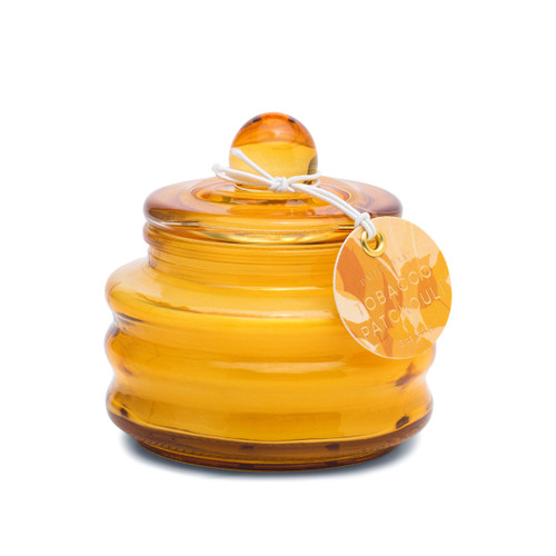 BEAM 3 OZ OCHRE GLASS WITH LID -  TOBACCO PATCHOULI, MG0306