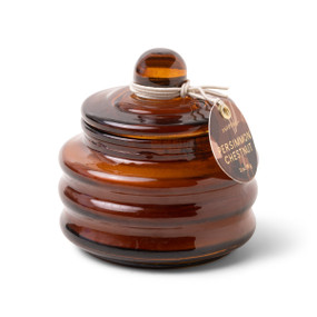 BEAM 3 OZ AMBER GLASS WITH LID - PERSIMMON CHESTNUT, MG0312
