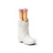 COWBOY BOOT VINTAGE MATCH HOLDER - WHITE, INCLUDES 25 COUNT of LILAC SAFETY MATCHES, ACC18
