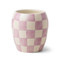 CHECKMATE 11 OZ LILAC CHECKERED PORCELAIN VESSEL - LAVENDER MIMOSA, CM1102