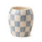CHECKMATE 11 OZ LIGHT BLUE CHECKERED PORCELAIN VESSEL - COTTON + TEAK, CM1103