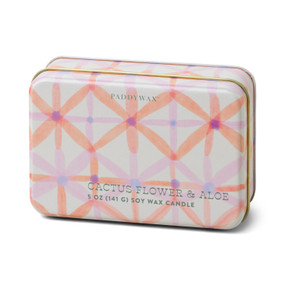 EVERYDAY TINS 5 OZ PINK FLOWER PRINTED TIN - CACTUS FLOWER & ALOE, ED0502