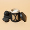 FORM 12 OZ BLACK GLAZED CERAMIC WITH LID - PALO SANTO SUEDE, FR1202