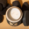 FORM 12 OZ BLACK GLAZED CERAMIC WITH LID - PALO SANTO SUEDE, FR1202