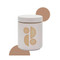 FORM 12 OZ WHITE GLAZED CERAMIC WITH LID - TOBACCO FLOWER, FR1203