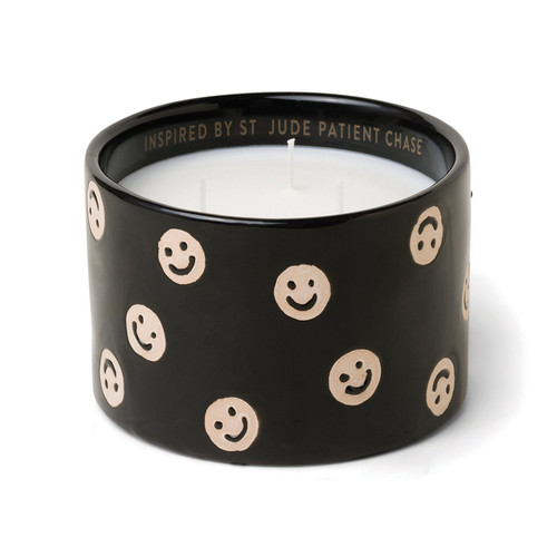 GIVEBACK 11 OZ ST. JUDE BLACK CERAMIC VESSEL - CELEBRATE, SMILEY FACES by Chase, GB0003