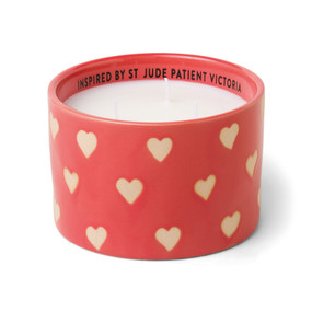 GIVEBACK 11 OZ ST. JUDE RED CERAMIC VESSEL - COURAGE, HEARTS by Victoria, GB0005