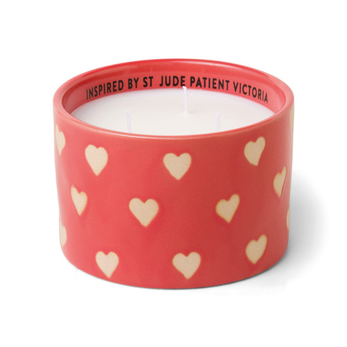GIVEBACK 11 OZ ST. JUDE RED CERAMIC VESSEL - COURAGE, HEARTS by Victoria, GB0005