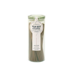 HAZE 100 COUNT INCENSE STICKS IN GREEN MILKY GLASS JAR - WILD MINT & SANTAL, IN0002