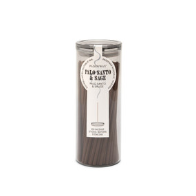 HAZE 100 COUNT INCENSE STICKS IN BLACK MILKY GLASS JAR - PALO SANTO & SAGE, IN0004